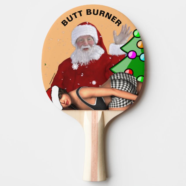 SANTA CLAUS SPANKING NAUGHTY GIRL CHRISTMAS PADDLE (Front)