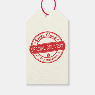 Santa Claus Special Delivery Add Name Gift Tags