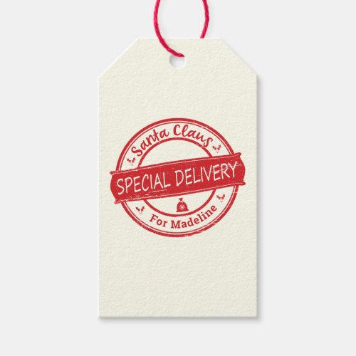 Santa Claus Special Delivery Add Name Gift Tags