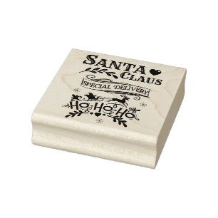 Santa Claus special delivery ho ho ho Rubber Stamp