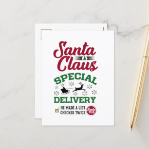 Santa Claus special delivery Holiday Postcard