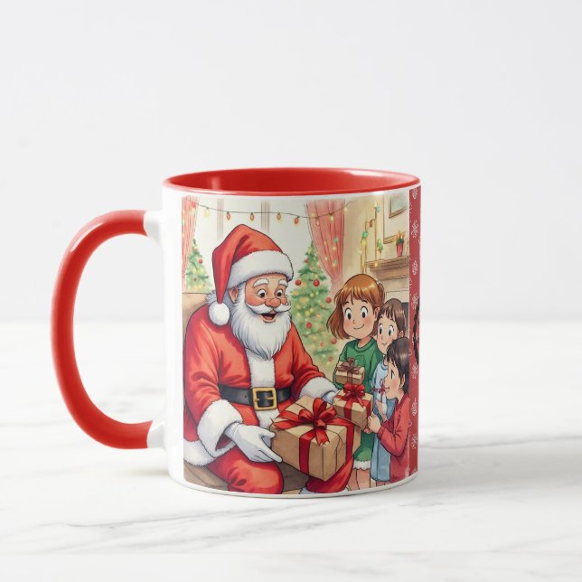 Santa Claus, Spreading Christmas Cheer Mug (Left)