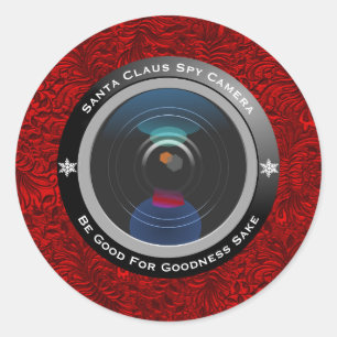 Santa Claus Spy Camera Classic Round Sticker