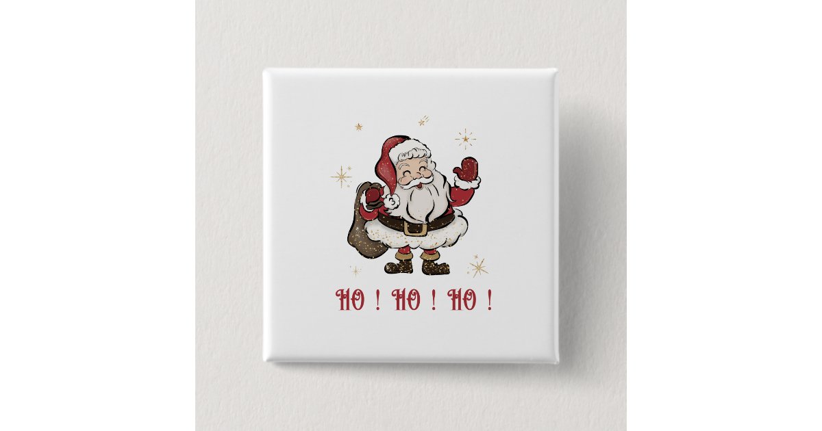 Santa Claus Square Button Zazzle