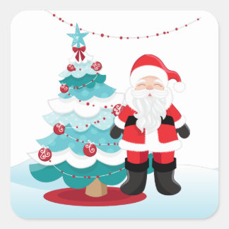Santa Claus Square Sticker