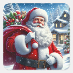 Santa Claus Square Sticker