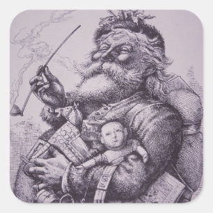 Santa Claus Square Sticker