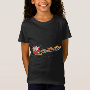 Santa Claus Squirrels Pulling Sleigh Christmas Gif T-Shirt