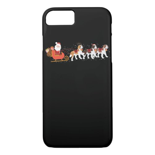 Santa Claus St Bernard Dog Reindeer Christmas iPhone 87 Case