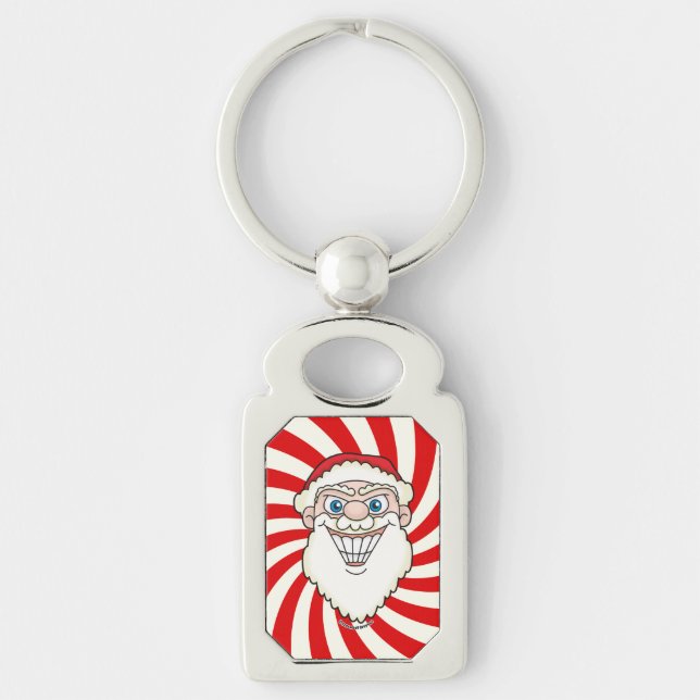 Santa Claus Starburst Screwball Graphics Keychain (Front)