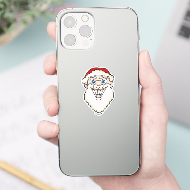 Santa Claus Starburst Screwball Graphics Sticker (Phone)