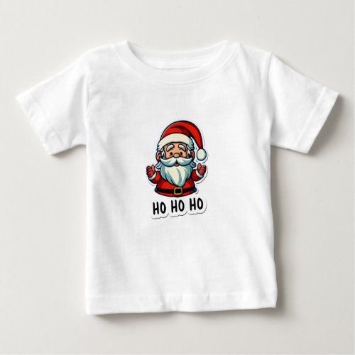 Santa Claus Sticker Art Baby Fine Jersey  Baby T_Shirt