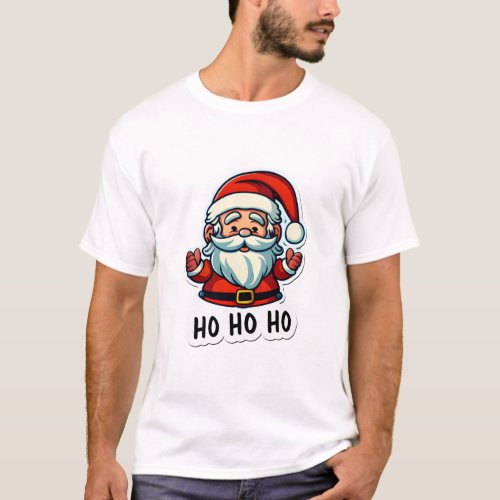 Santa Claus Sticker Art Mens Basic  T_Shirt