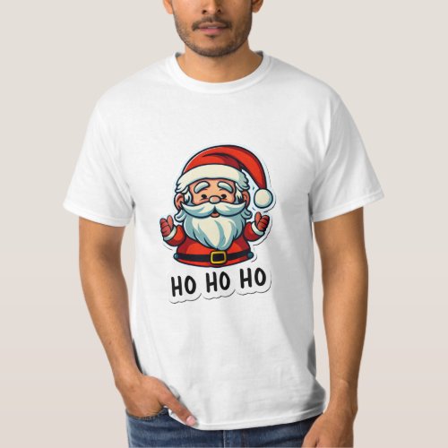 Santa Claus Sticker Art Mens Value  T_Shirt