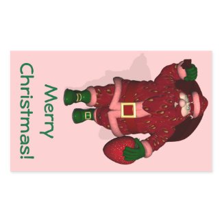 Santa Claus Strawberry Farmer Rectangular Sticker