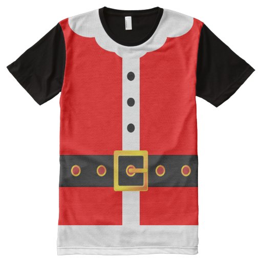 Santa Claus Suit Christmas Costume Party All-Over Print T-shirt | Zazzle