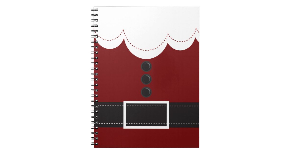 Santa Claus Suit Christmas Holiday Design Notebook | Zazzle