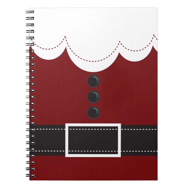 Santa Claus Suit Christmas Holiday Design Notebook (Front)