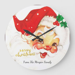 Santa Claus Suit Christmas Large Clock