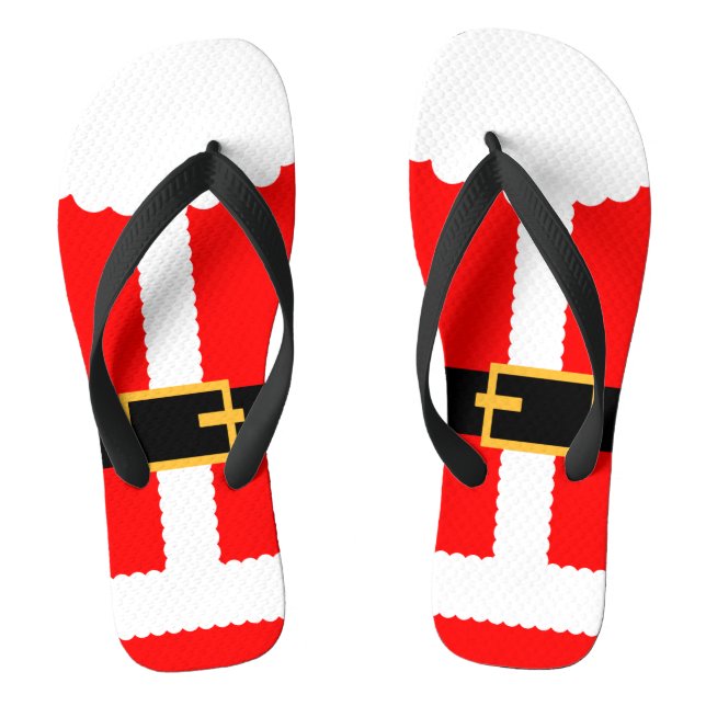 Santa Claus Suit Flip Flops (Footbed)