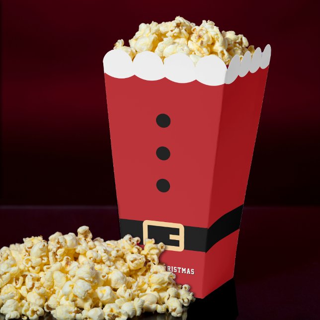Santa Claus Suit Merry Christmas Popcorn Favor Boxes (Santa Claus Suit Belt Merry Christmas Favor Boxes
)