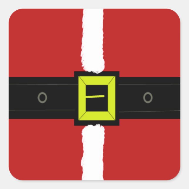 Santa Claus Suit Square Sticker (Front)