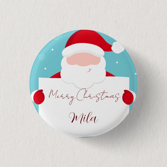 Santa Claus, sweet Christmas Button (Front)