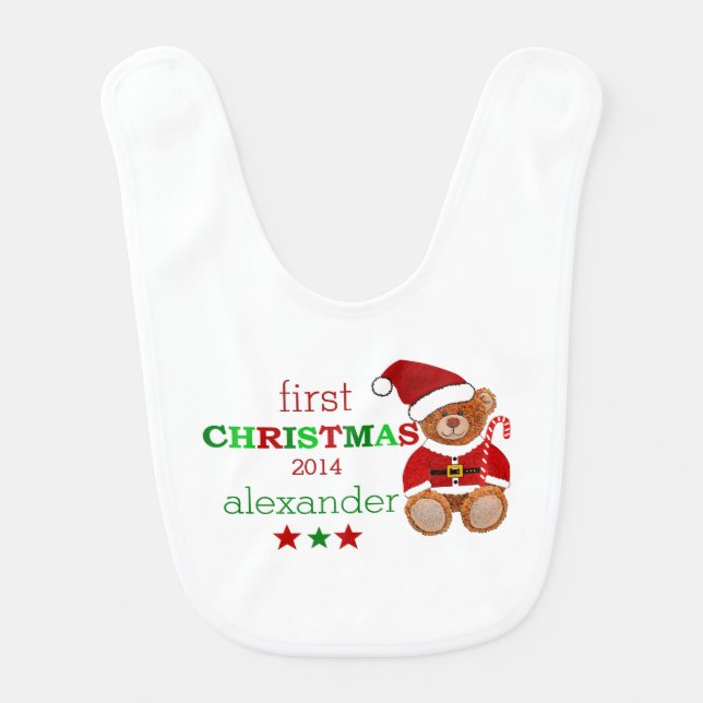 Santa Claus Teddy Bear Bib (Front)