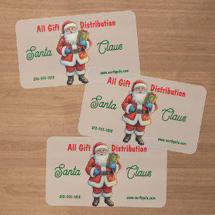 Santa Claus The Worldwide Gift Distributor Clear Business Cards