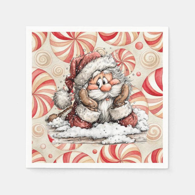 Santa Claus Thinking After He Fell Napkins (Front)