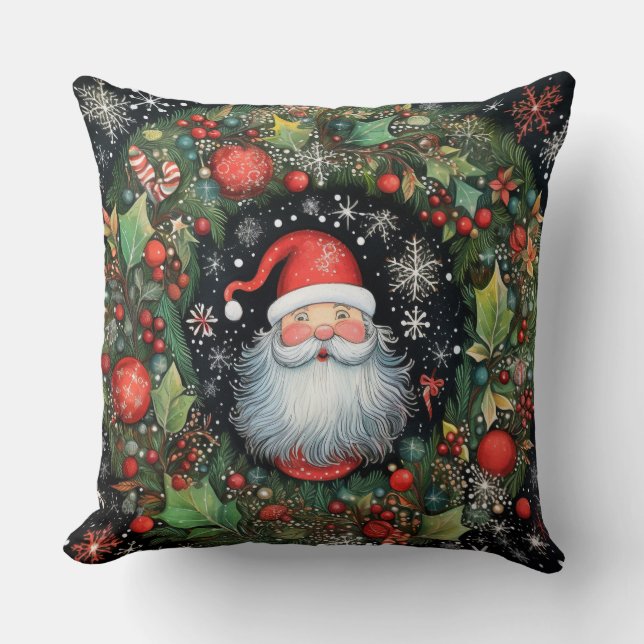 Santa Claus Throw Pillow (Front)