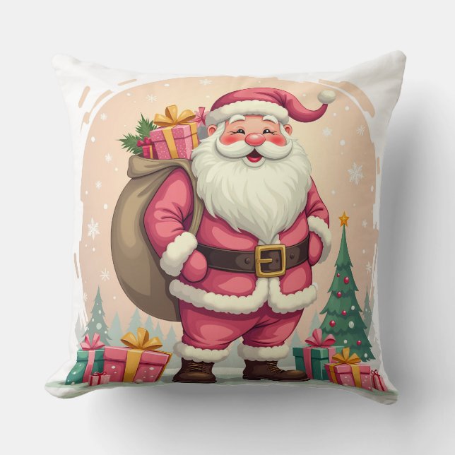 Santa Claus  Throw Pillow (Front)