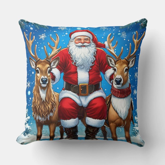 Santa Claus Throw Pillow (Front)