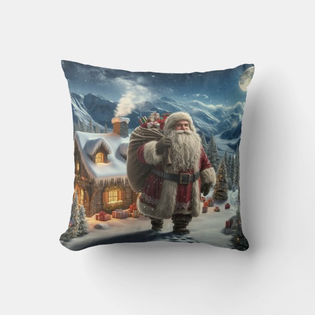 Santa Claus Throw Pillow (Front)