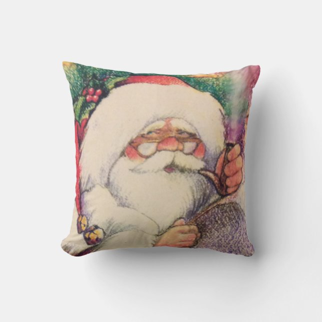 Santa Claus Throw Pillow (Front)
