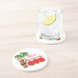 Santa Claus Tiki Mele Kalikimaka Drink Coaster