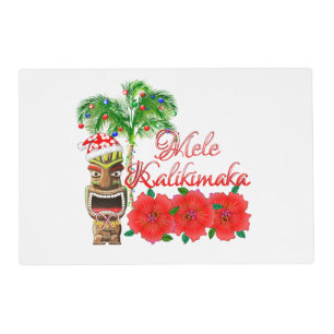 Santa Claus Tiki Mele Kalikimaka Placemat