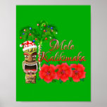 Santa Claus Tiki Mele Kalikimaka Poster<br><div class="desc">Aloha! Are you celebrating Christmas in Hawaii? Add some Hawaiian style to your Christmas celebrations with this Hawaiian Tiki with a Santa Hat on, and some red hibiscus flowers for a tropical Christmas theme. This is the perfect Christmas gift for anyone who is taking a Xmas vacation in Hawaii, or...</div>