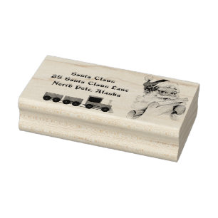 Santa Claus Toy Train North Pole Mailing Address Rubber Stamp