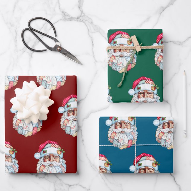 Santa Claus Trump Christmas | Trump Santa Hat Wrapping Paper Sheets (Front)