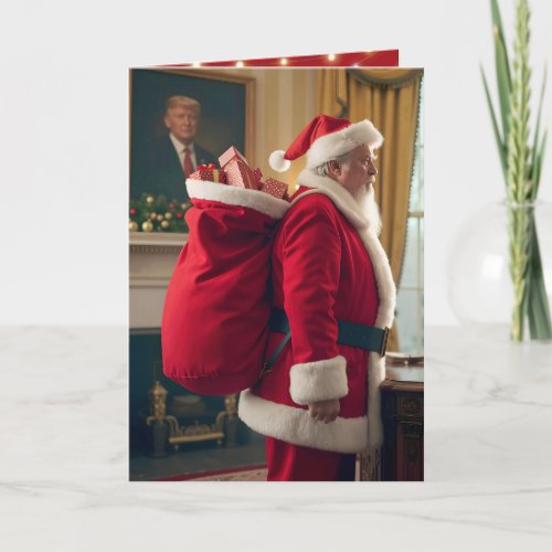 Santa Claus Trump in Oval Office Card