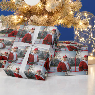 Santa Claus Trump With MAGA Hat Wrapping Paper