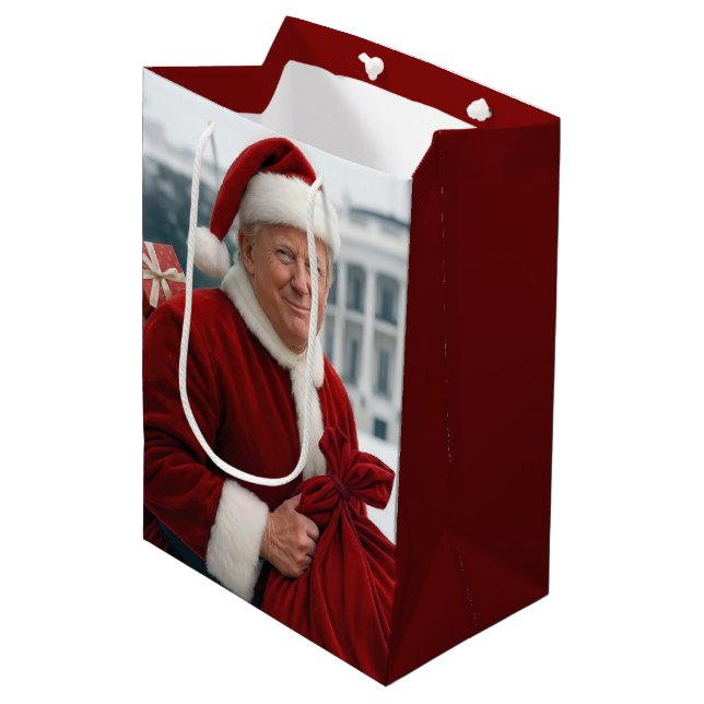 Santa Claus Trump With Red Gift Bag (Front Angled)