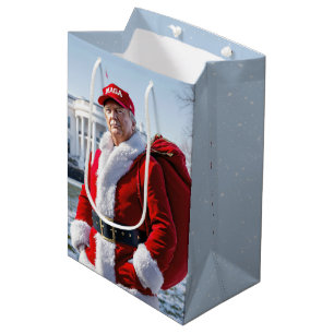 Santa Claus Trump With Red Gift Sack Medium Gift Bag