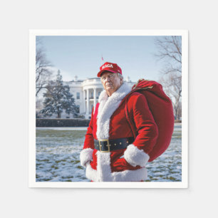 Santa Claus Trump With Red Sack Napkins