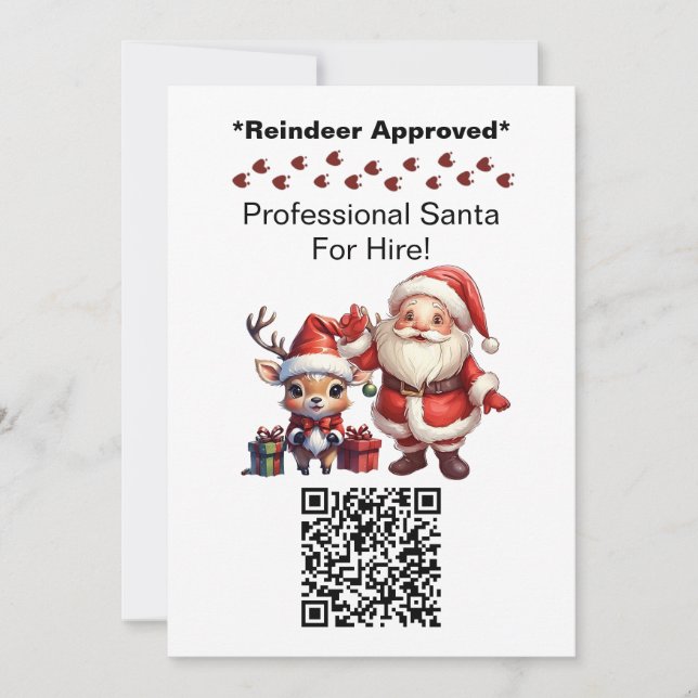 Santa Claus Two Sides Business Card QR Code (Front)