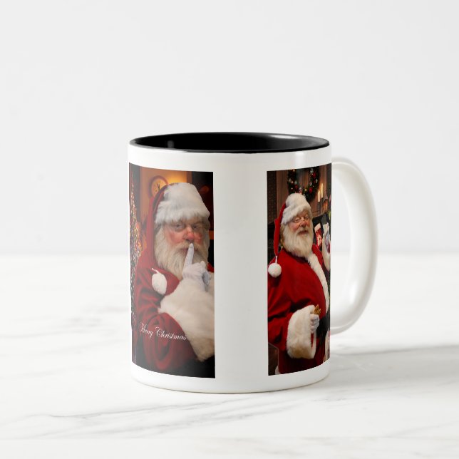 Santa Claus Two-Tone Coffee Mug (Front Right)