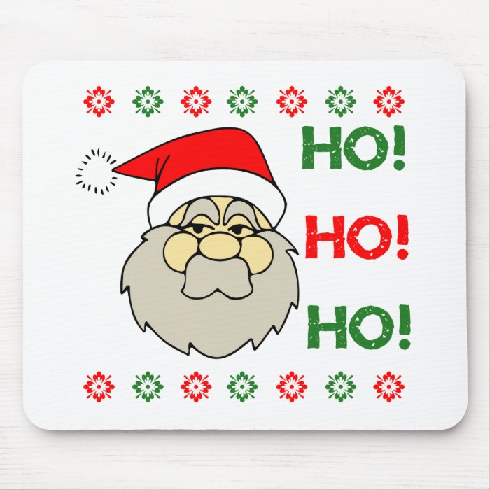 Santa Claus Ugly Christmas Sweater Ho Ho Ho Mouse Pads