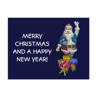 Santa Claus US Flag Jacket Holiday Postcard