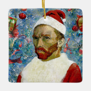 Santa Claus, Van Gogh Ceramic Ornament